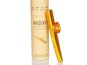 MOCOST Exquisite Kazoo ، آلة موسيقية صغيرة مع صندوق رائع ، تساعد في إنشاء الموسيقى بدون نظرية موسيقية ، ألعاب موسيقية تعليمية لترفيه الأطفال والكبار (ذهبي)