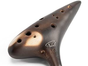 Joy of Wood Thrush 12 Hole Alto C Ceramic Ocarina Sweet Potato Shape in Exquisite Craft (Smokey Coffee Free)
