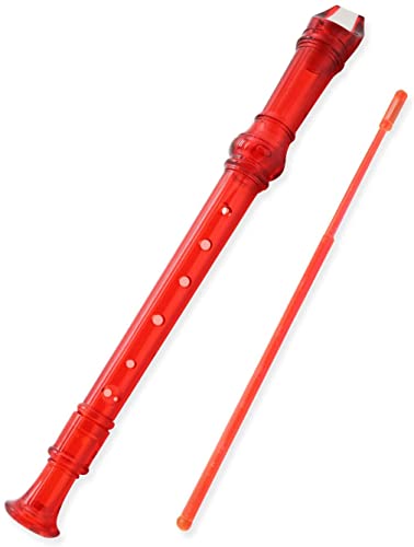 8Bees Descant Soprano Recorder 8 Hole with Cleaning Rod ، أداة موسيقية أساسية لطالب المدرسة (أحمر شفاف) 8Bees Descant Soprano Recorder 8 Hole with Cleaning Rod ، أداة موسيقية أساسية لطالب المدرسة (أحمر شفاف)