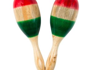 آلة موسيقية Maracas ، خشبية كبيرة ثلاثية الألوان مع صورة ظلية لشجرة النخيل ، قرع لاتيني ، للبالغين ، مجموعة من 2 ، 12 بوصة
