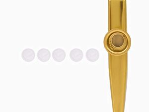 Kazoo سبائك الألومنيوم الحياة Vbest ، سبائك الألومنيوم البسيطة المحمولة Kazoo Ukulele Guitar Partner سهلة التعلم آلة موسيقية (ذهبي)