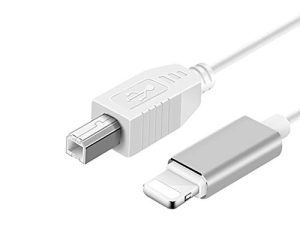 كابل MeloAudio USB 2.0 من النوع B إلى كابل متوسط OTG متوافق مع أجهزة iOS إلى وحدة التحكم المتوسطة وآلة الموسيقى الإلكترونية ولوحة المفاتيح المتوسطة وواجهة تسجيل الصوت وميكروفون USB و 5 قدم
