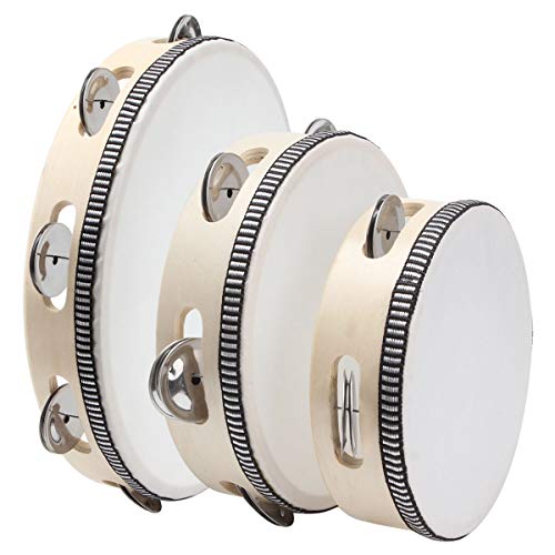 FengWu 3 Pack Tambourine للبالغين 6 بوصة 7 بوصة 10 بوصة باليد الدف المعدنية الأناشيد صف واحد آلة الدف المحمولة للكنيسة ، KTV ، الموسيقية التعليمية FengWu 3 Pack Tambourine للبالغين 6 بوصة 7 بوصة 10 بوصة باليد الدف المعدنية الأناشيد صف واحد آلة الدف المحمولة للكنيسة ، KTV ، الموسيقية التعليمية