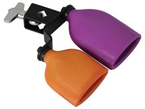 Mowind Bicolor Cowbell لمجموعة الطبل نغمات عالية ومنخفضة طقم جرس مزدوج التثبيت أدوات قرع متوسطة الحجم