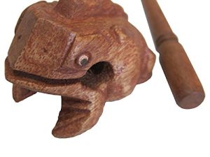 ديلوكس صغير 2 "Wood Frog Guiro Rasp - مجموعة نغمات آلات الإيقاع الموسيقية - من World Percussion USA