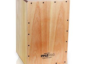 Pyle String Cajon - صندوق قرع خشبي ، مع أوتار جيتار داخلية ، بالحجم الكامل