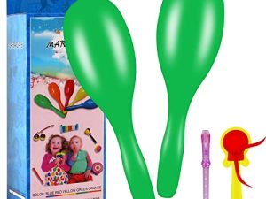 أدوات موسيقية RANMING Maracas ، خشخيشات Maracas Shaker البلاستيكية المتينة مقاس 9.4 بوصة ، ماراكاس كبيرة لفصل الموسيقى للأطفال ، جرس بقري ، حفلة ، أداء الفرقة ، رياضي. (أخضر)