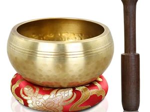 مجموعة وعاء الغناء التبتي ، وعاء Agsnilove Sound Healing 3.75 "وعاء موسيقى التأمل المصنوع يدويًا في نيبال لليوغا والتأمل وشفاء الشاكرا وتخفيف التوتر والقلق والعلاج الصوتي واليقظة