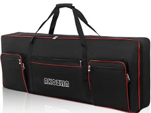 AKOZLIN 76 Keys Electric Piano Keyboard Gig Bag مع أشرطة قابلة للتعديل و 5 جيوب لملحقات لوحة المفاتيح ، 76 Key Keyboard Case Interior: 47 "x6.5" x18.1 "