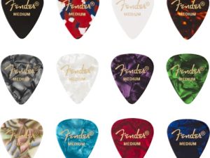 Fender Classic Cyluloid Guitar Picks 351 Shape، Color Medley، Medium، 12-Pack