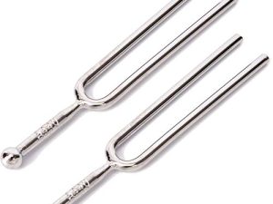 2 حزمة شوكة موالفة - Buytra Standard A 440Hz Tuning Fork ، جهاز موالف جيتار الكمان للآلات الموسيقية (فضي - عبوتان)