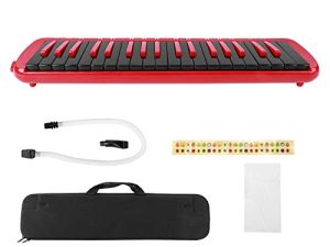 ‑ 37s Melodica 37 مفتاح أنبوب النفخ المعبرة بالبيانو لوحة مفاتيح البيانو لوحة مفاتيح مدمجة مع الرياح آلة موسيقية مناسبة لممارسة المبتدئين (أحمر)