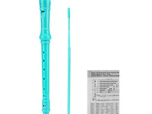 SJOYS 8-Hole Soprano Descant Recorder Kids Music Flute with Cleaning Rod & Case Bag For School Student Home Entertainment Green أخضر