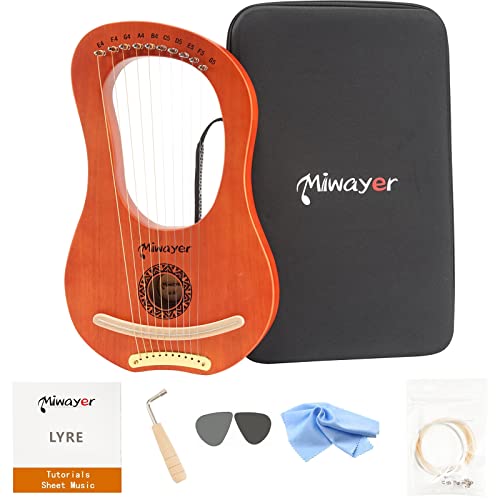 Miwayer Lyre Harp 7 ، 10 ، 16 ، 19 ، 21 أوتار آلة موسيقية ماهوجني بودي قيثارة خشب ريترو طوطم أداة وترية احترافية مع إكسسوارات وحقائب (خشب 10 أوتار قيثارة) Miwayer Lyre Harp 7 ، 10 ، 16 ، 19 ، 21 أوتار آلة موسيقية ماهوجني بودي قيثارة خشب ريترو طوطم أداة وترية احترافية مع إكسسوارات وحقائب (خشب 10 أوتار قيثارة)