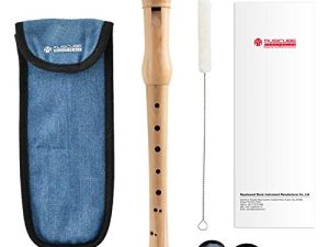 MUSICUBE Soprano Recorder Instrument for Kids Adults Baroque Maple Wood Recorder مع مجموعة نظيفة وحقيبة تخزين مجموعة أدوات موسيقية للمبتدئين والطلاب