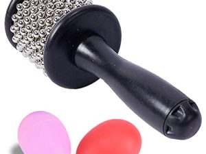 آلة كاباسا مع 2 هزازة بيض ، إيقاع يدوي - أسود (D2.5 "Cabasa)