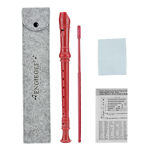 SJOYS 8-Hole Soprano Descant Recorder Kids Music Flute with Cleaning Rod & Case Bag For School Student Home Entertainment Red SJOYS 8-Hole Soprano Descant Recorder Kids Music Flute with Cleaning Rod & Case Bag For School Student Home Entertainment Red