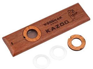 أداة Kazoo ، جيتار Kazoos الخشبي القيثارة القيثارة شريك جيتار عتيق سهل تعلم الآلات الموسيقية كازو خشبي مع صندوق Kazoo