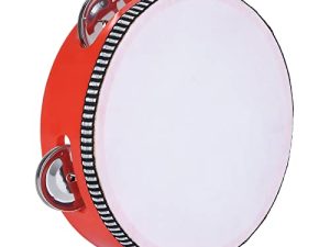 Dreokee Tambourines للبالغين ، 6 بوصات من البلاستيك باليد طبل جرس تامبورين مع أناشيد معدنية من البتولا صف واحد آلات موسيقية إيقاعية يدوية للكنيسة ، KTV ، حفلة ، لعبة ، أحمر