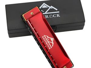 EastRock Blues Harmonica 10 Hole C Key with Case، Mouth Organ Harp، Diatonic Harmonica للمبتدئين ، الكبار ، الأطفال ، المحترفين ، الطلاب ، الأصدقاء ، الهدايا (أحمر)