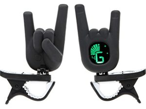 2Eleven Music Clip On Devil Horn Hand Gesture Tuner Hand Gesture Tuner مع أوضاع للجيتار ، الجهير ، القيثارة ، الكمان ، يعمل الضبط اللوني مع الآلات الموسيقية الوترية الأخرى - أسود