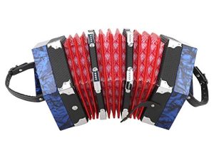 Eujgoov Concertina Accordion ، 20 زرًا كونسرتينا أكورديون ، محترف محمول للبالغين مستلزمات الآلات الموسيقية (أزرق ملكي)