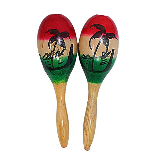 آلة موسيقية Maracas ، خشبية صغيرة ثلاثية الألوان مع صورة ظلية لشجرة النخيل ، قرع لاتيني ، للبالغين ، مجموعة من 2 ، 7 3/4 بوصات آلة موسيقية Maracas ، خشبية صغيرة ثلاثية الألوان مع صورة ظلية لشجرة النخيل ، قرع لاتيني ، للبالغين ، مجموعة من 2 ، 7 3/4 بوصات