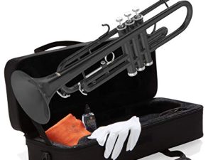 Mendini By Cecilio Bb Trumpet - أبواق للطلاب المبتدئين والمتقدمين مع حقيبة ، قماش ، زيت ، قفازات - آلات موسيقية نحاسية للأطفال والكبار