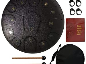 TA Luxury Goods Tongue Drum ، Drum 13 Notes - 12 بوصة Drum ، C أداة قرع رئيسية مع حقيبة ، آلة قرع ، تعليم موسيقي ، حفلة موسيقية ، علاج العقل ، تأمل اليوجا