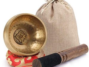 DomeStar Tibetan Singing Bowl Set Sound Bowl Meditation Bowl هدية فريدة من نوعها مفيدة للتأمل واليوغا وتخفيف التوتر
