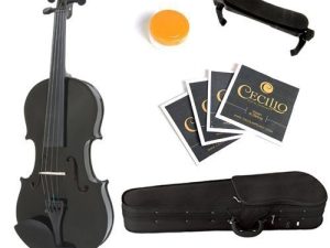 Mendini By Cecilio Violin للمبتدئين والأطفال والكبار - مجموعة المبتدئين للطالب مع حقيبة صلبة ، روزين ، فيونكة - كمان مبتدئ ، أدوات موسيقية ذات وترات خشبية
