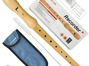 MUSICUBE Soprano Recorder الألمانية بالإصبع ثقب واحد مسجل خشبي Flauta مع تنظيف قضيب آلة موسيقية للمبتدئين الأطفال البالغين