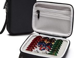 جراب حامل Guitar Pick متوافق مع Fender و ChromaCast و D'Addario و JIM DUNLOP و Bolopick و UNLP MUSICAL INSTRUMENT و Haneye All Size Picks Storage Pouch Box (Case Only)