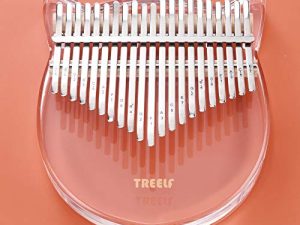 TREELF Kalimba 21 مفتاحًا لطيفًا للقطط الأكريليك الإبهام بيانو مبيرا لوحة مفاتيح شفافة هدايا بيانو للأطفال والكبار للمبتدئين (TF-21C)