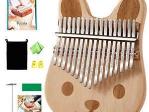 Byla Kalimba 17 مفتاحًا من الخشب الصلب الماهوجني المحمول للإبهام البيانو إصبع البيانو الرسوم المتحركة لطيف مبيرا كاليمبا ماريمبا آلات موسيقية للبالغين والأطفال والمبتدئين